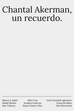 Chantal Akerman, un recuerdo (2016) poster